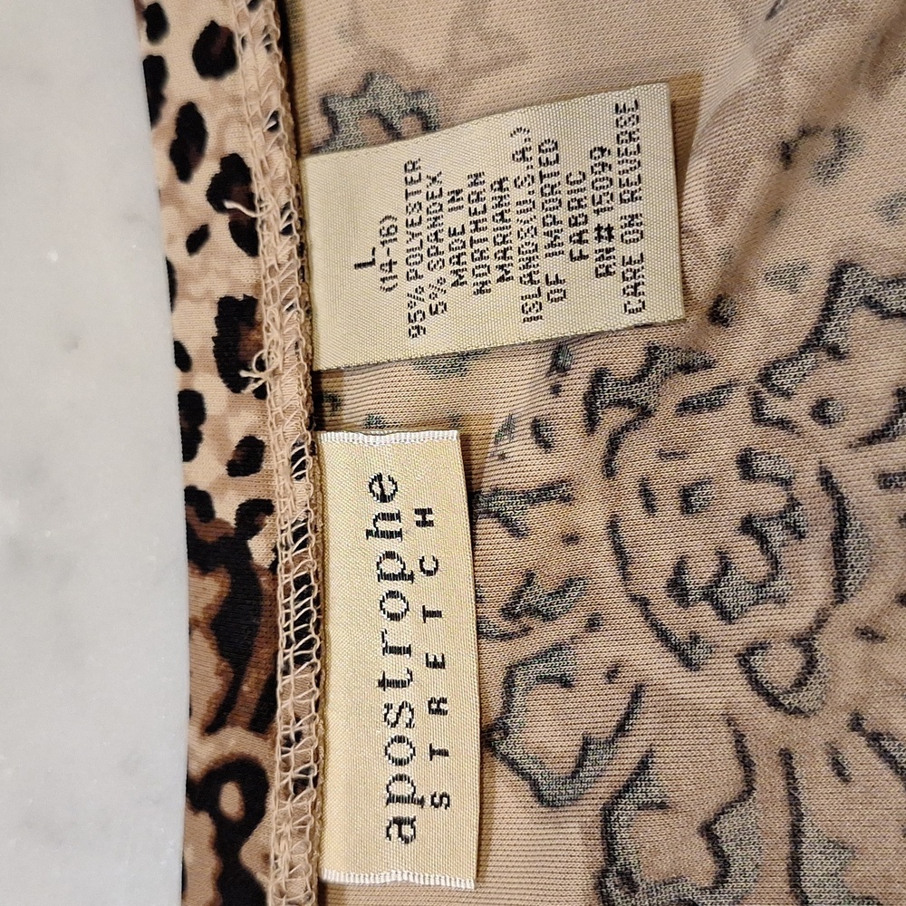 Midi Flare Leopard Paisley Floral Pull on Skirt Apostrophe Stretch Boho Cheetah - Picture 4 of 6